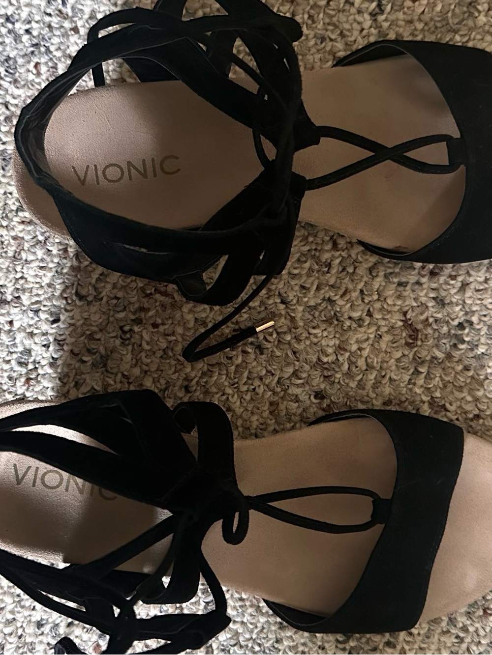Vionic Calypso Black Lace-Up Espadrille Wedge - Picture 4 of 6
